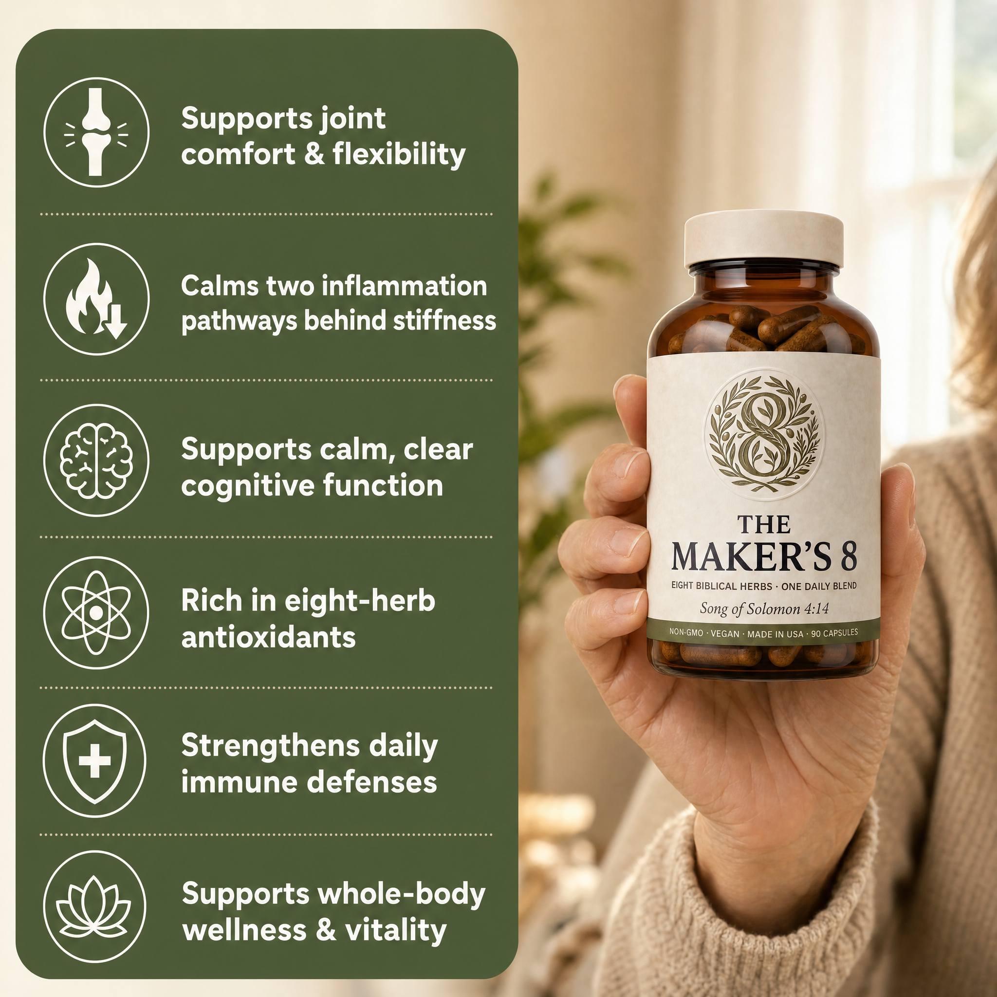 The Maker's 8 — Daily Benefits Panel + Lifestyle